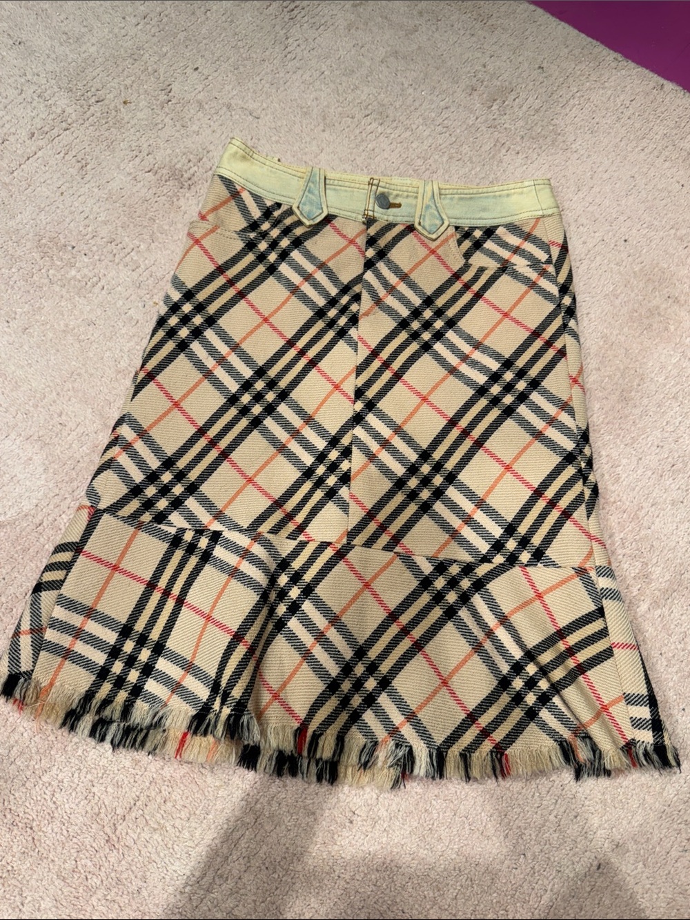 Burberry Plaid Wool Skirt